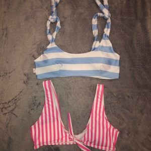 2 bathing suit tops